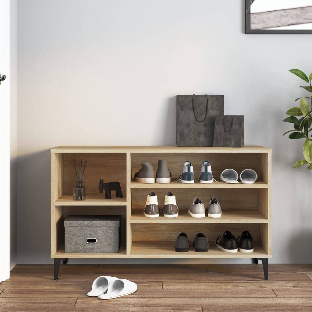 vidaXL Schuhregal Sonoma-Eiche 102x36x60 cm Holzwerkstoff