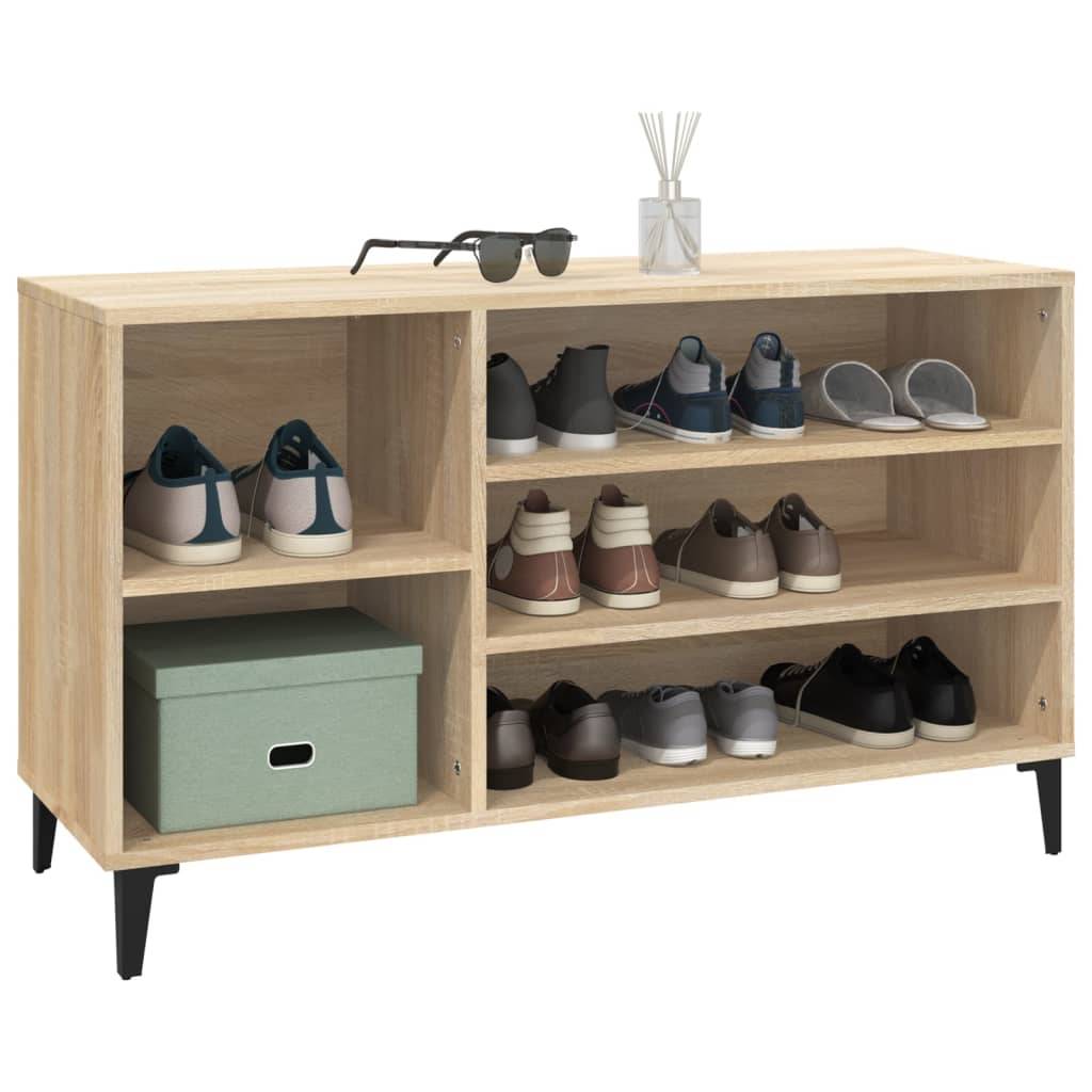 vidaXL Schuhregal Sonoma-Eiche 102x36x60 cm Holzwerkstoff