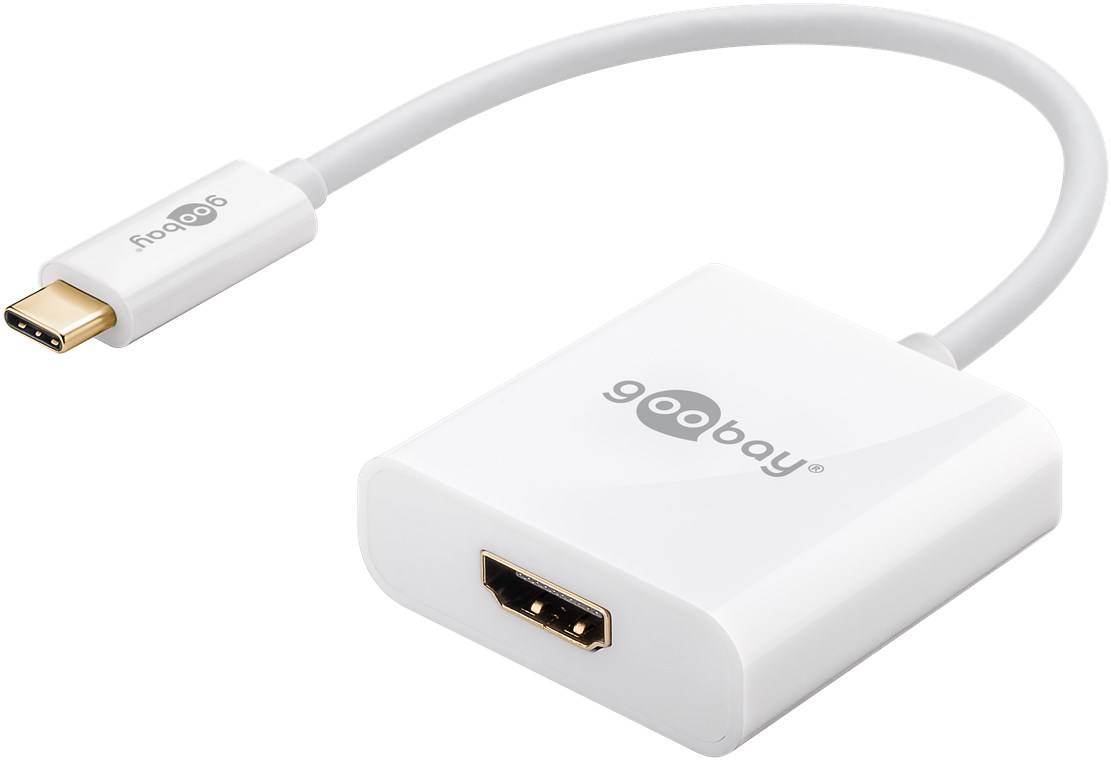 Goobay USB-C™-Adapter HDMI, weiß USB-C™-Stecker > HDMI™-Buchse (Typ A) Weiß