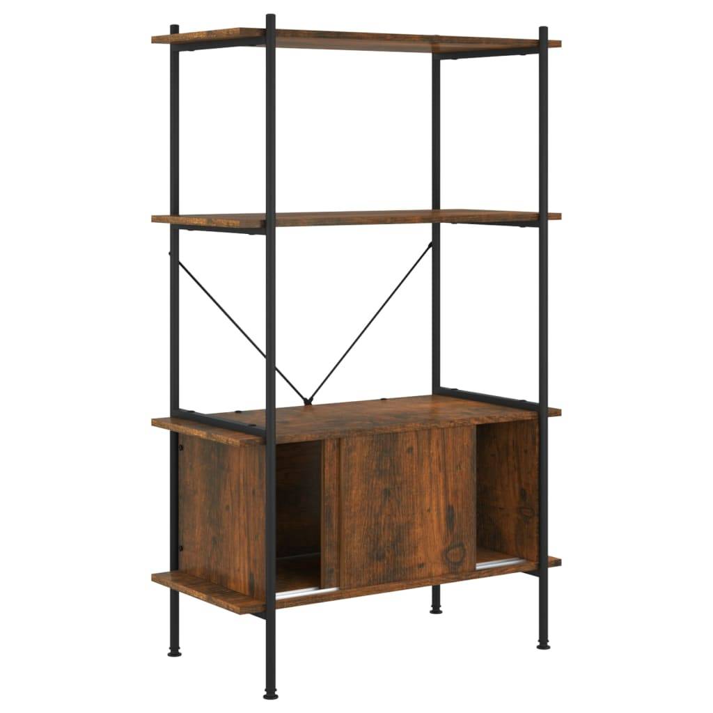 vidaXL Regal mit 4 Böden und Schrank 80x40x130 cm Stahl Holzwerkstoff