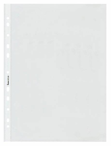 Lochrandhülle, A4, PVC, 100my, klar oben und seitlich offen, glatt