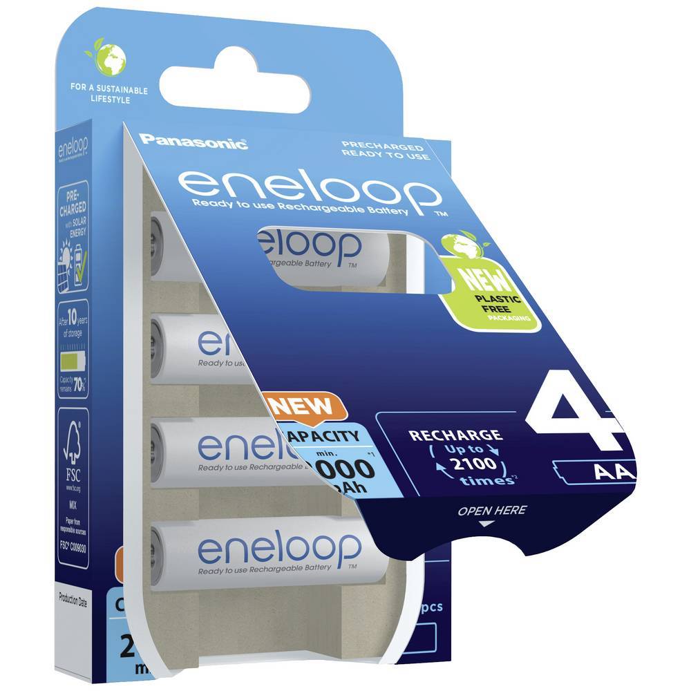 eneloop Panasonic Akku BK-3MCDE/4BE AA 2000mAh 4St. Multimedia-Technik