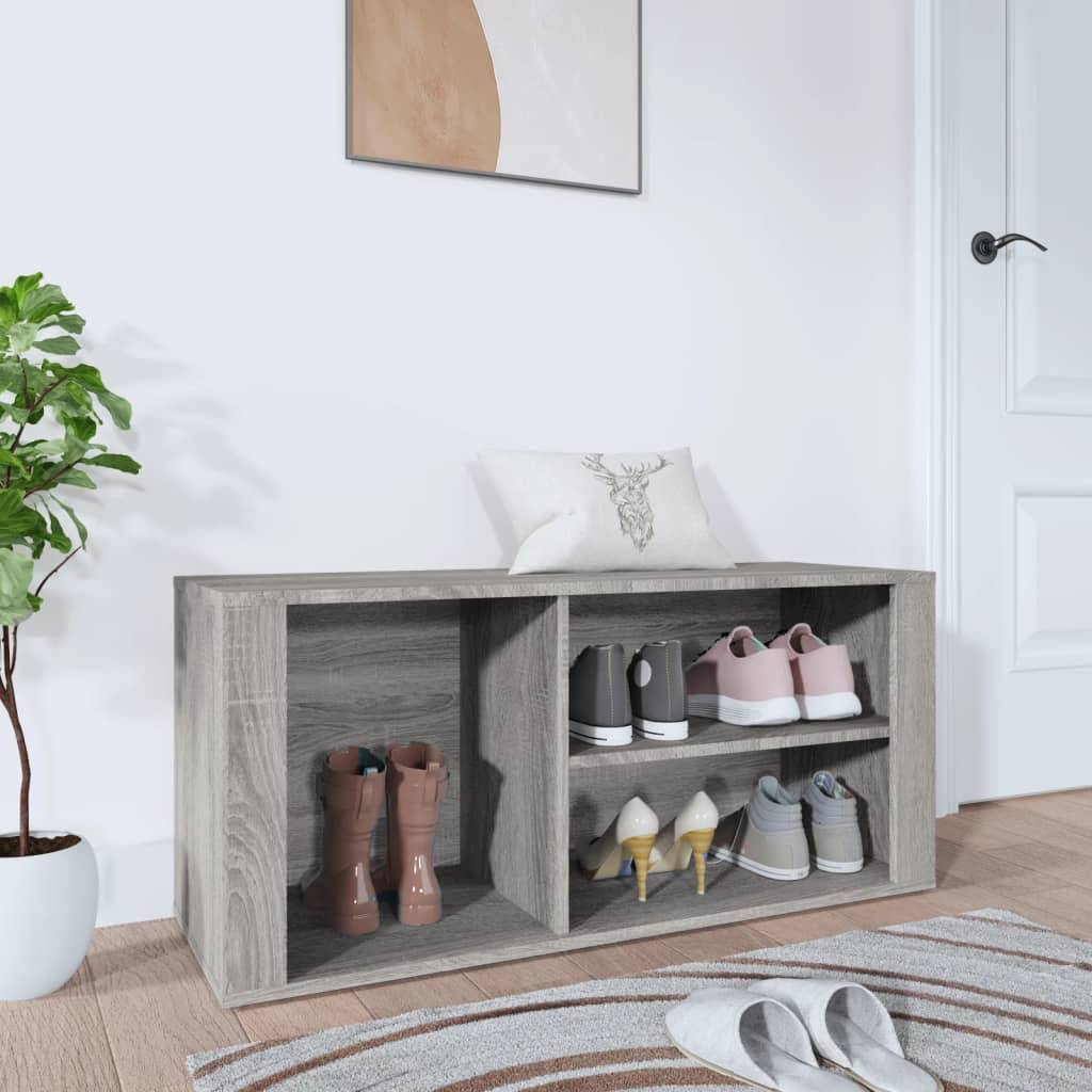 vidaXL Schuhregal Grau Sonoma 100x35x45 cm Holzwerkstoff