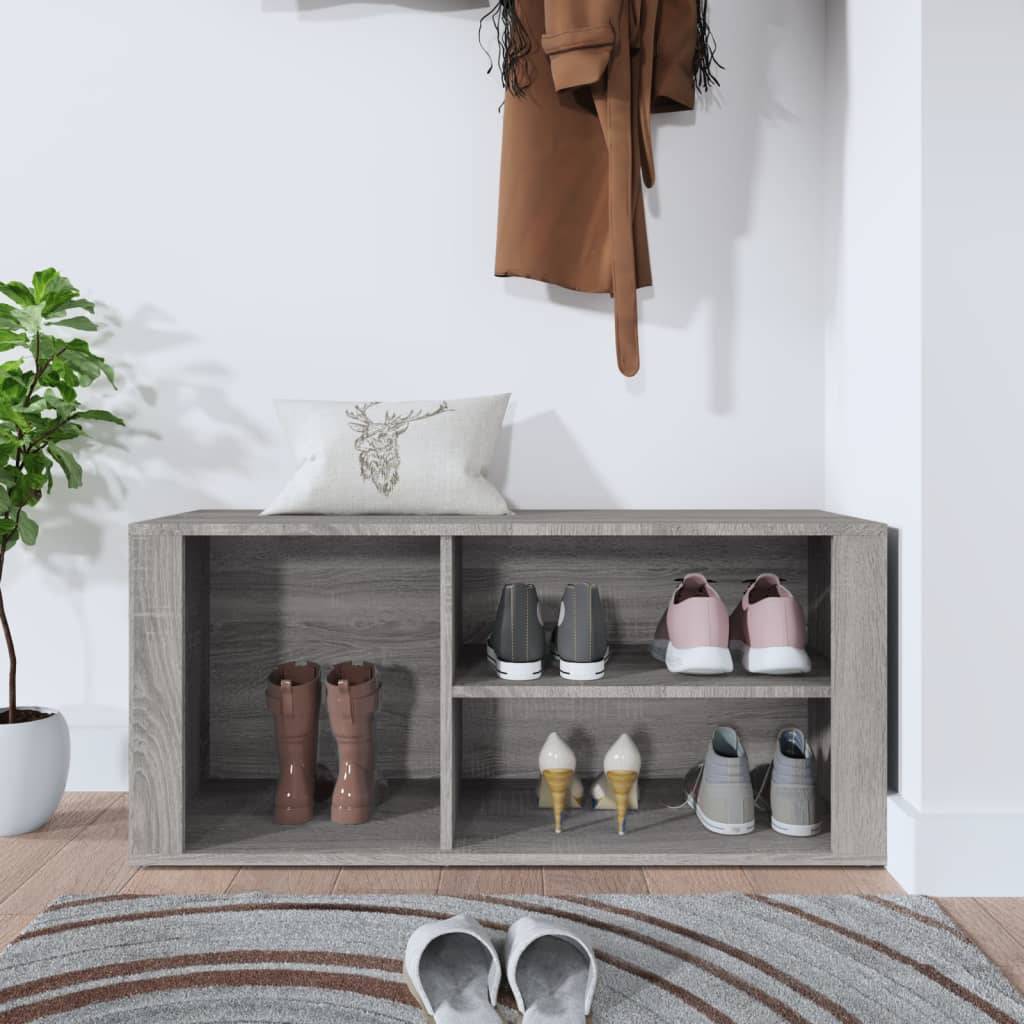 vidaXL Schuhregal Grau Sonoma 100x35x45 cm Holzwerkstoff