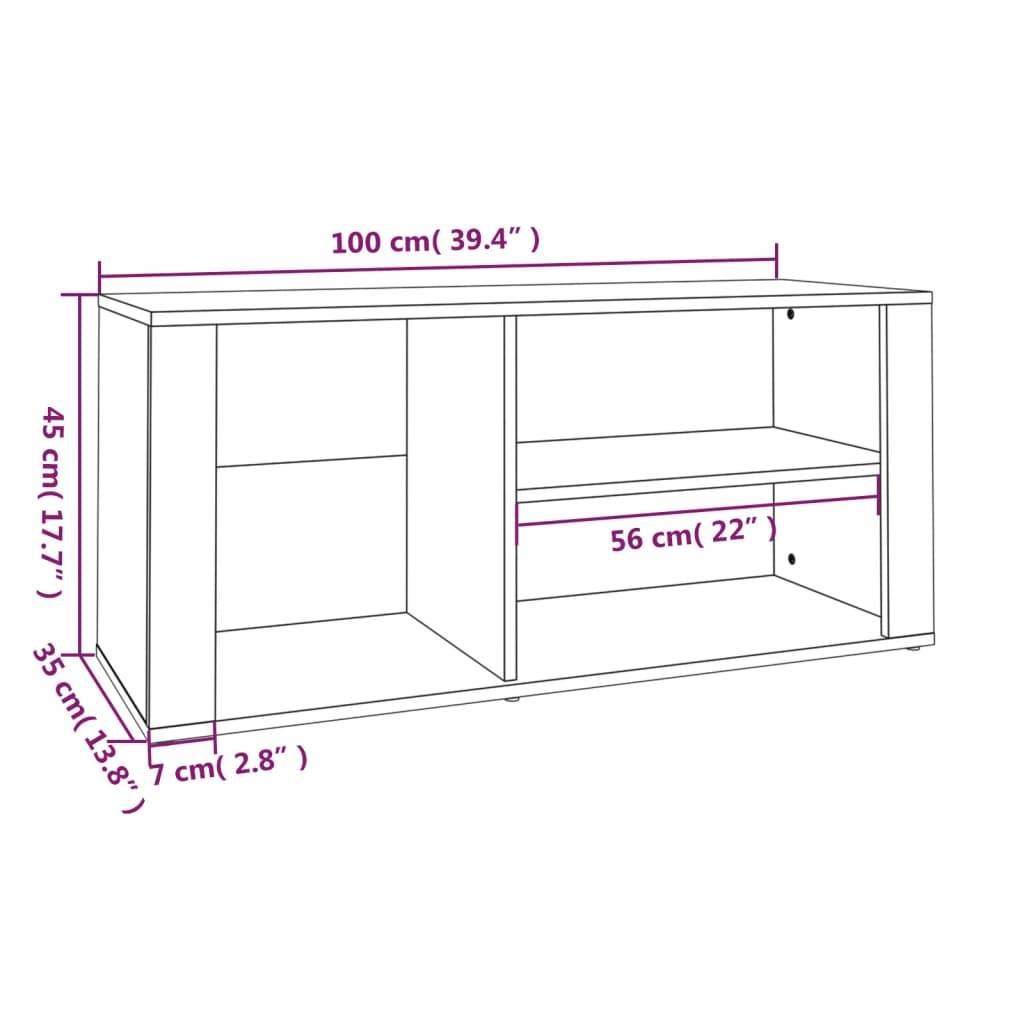 vidaXL Schuhregal Sonoma-Eiche 100x35x45 cm Holzwerkstoff