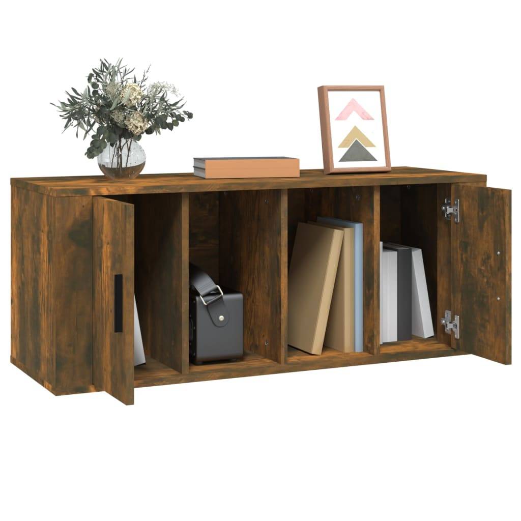 vidaXL TV-Schrank Räuchereiche 100x35x40 cm Holzwerkstoff