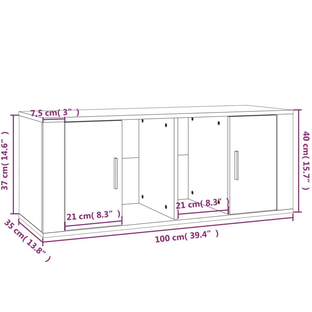 vidaXL TV-Schrank Räuchereiche 100x35x40 cm Holzwerkstoff