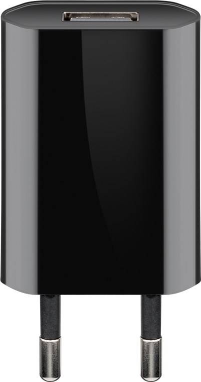 Goobay 44949 USB-A Netzteil 5W / Universal Ladegerät Apple Samsung Huawei / USB A Adapter / 1 Port Ladestecker / Schwarz