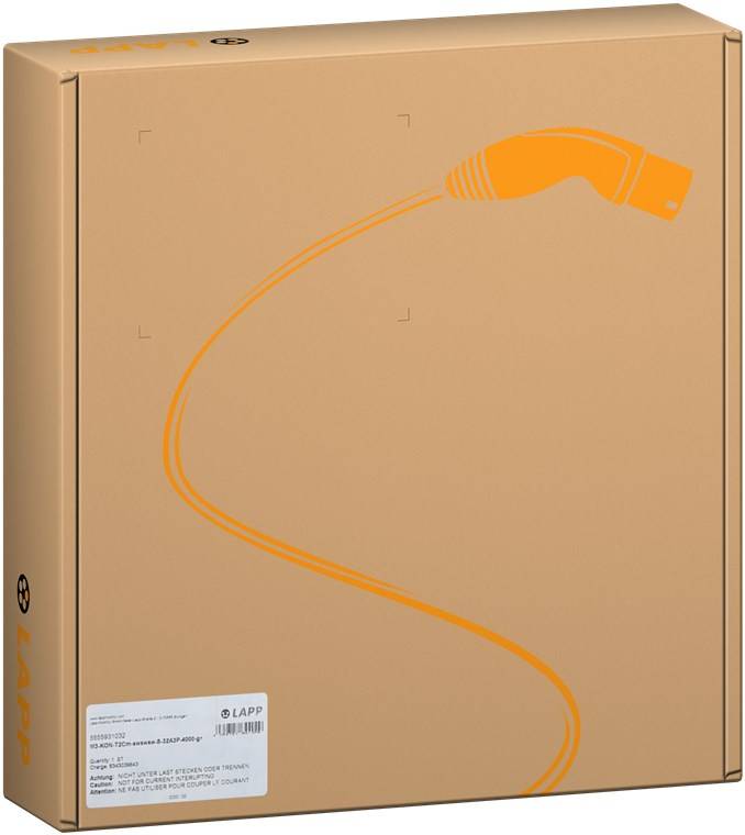 LAPP Mobility E-Auto Ladekabel Typ 2, 5 m , 11 kW, 20 A, 3-phasig Mode 3, IP55, orange