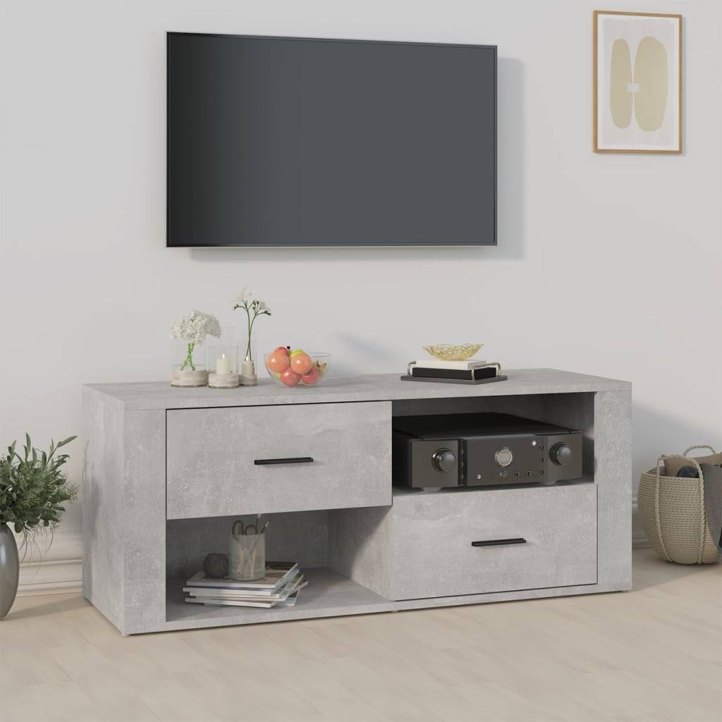 vidaXL TV-Schrank Betongrau 100x35x40 cm Holzwerkstoff