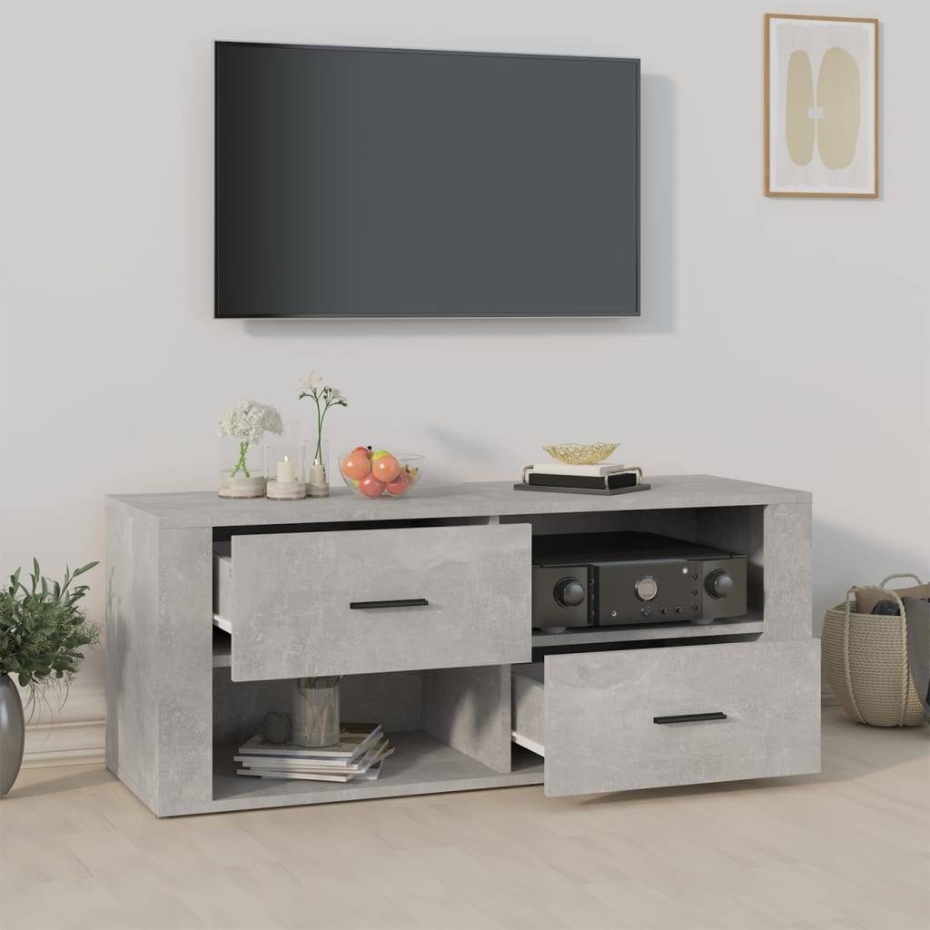 vidaXL TV-Schrank Betongrau 100x35x40 cm Holzwerkstoff