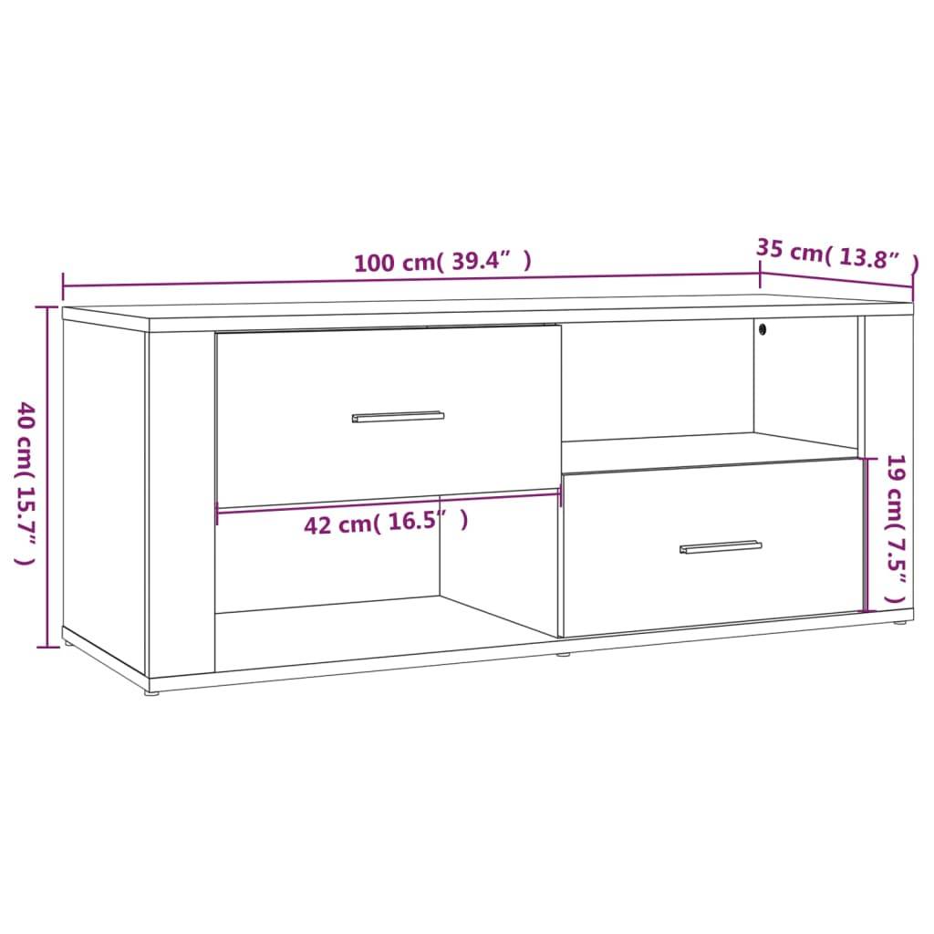 vidaXL TV-Schrank Betongrau 100x35x40 cm Holzwerkstoff