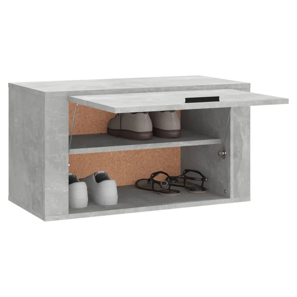 vidaXL Wand-Schuhschrank Betongrau 70x35x38 cm Holzwerkstoff