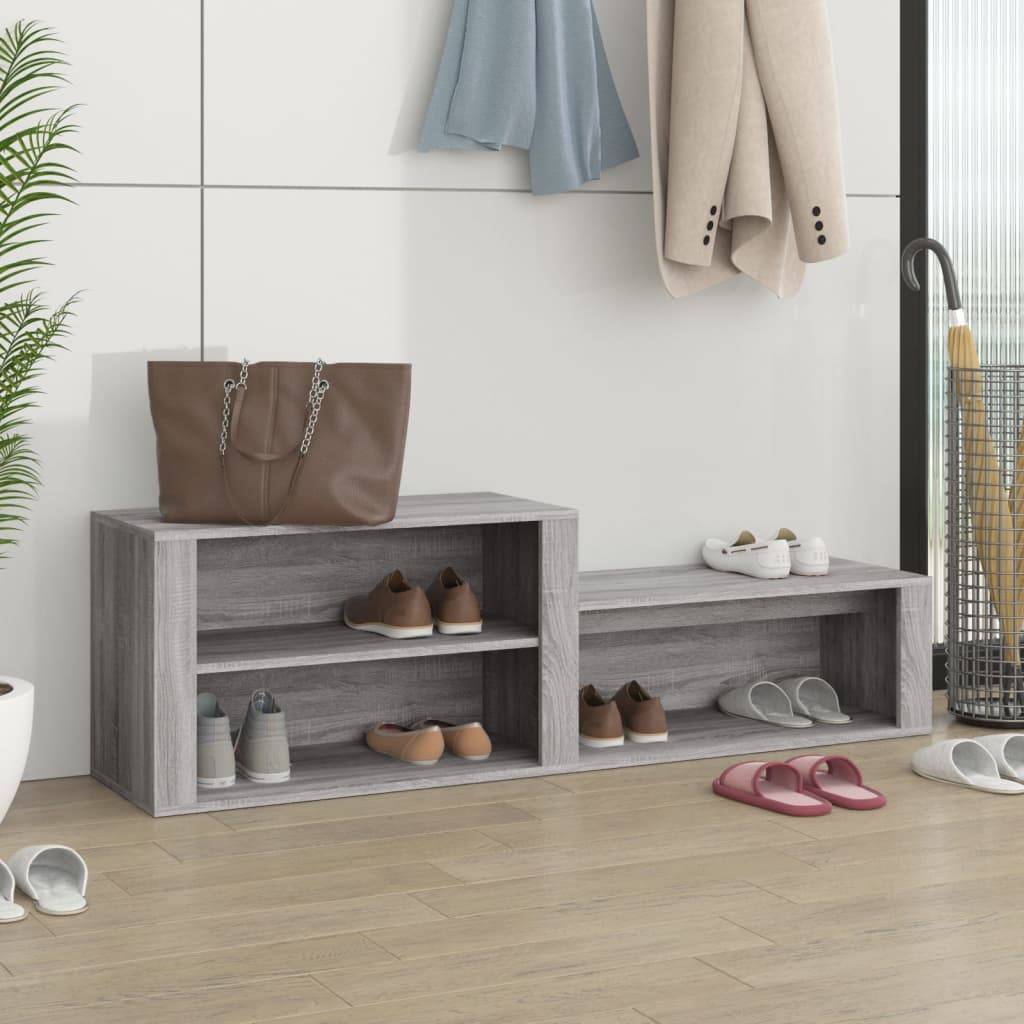 vidaXL Schuhschrank Grau Sonoma 150x35x45 cm Holzwerkstoff