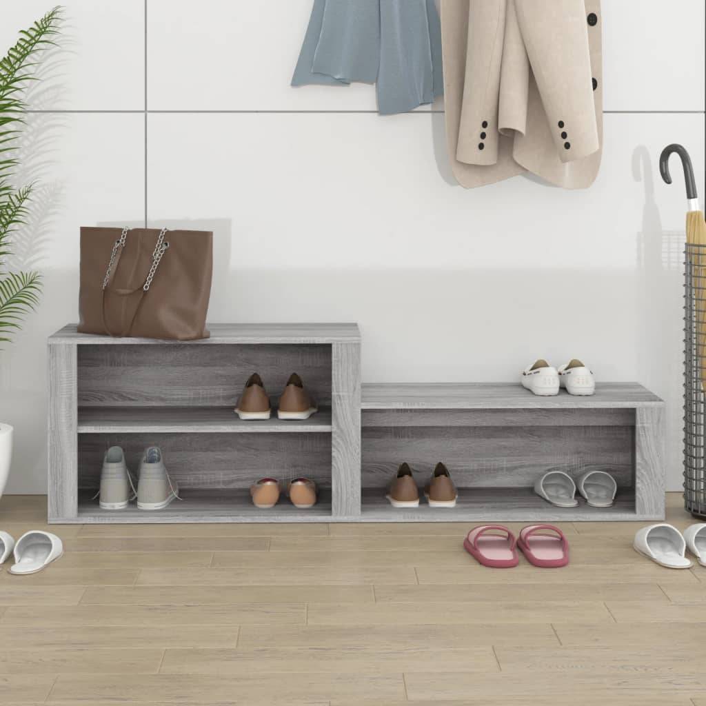 vidaXL Schuhschrank Grau Sonoma 150x35x45 cm Holzwerkstoff