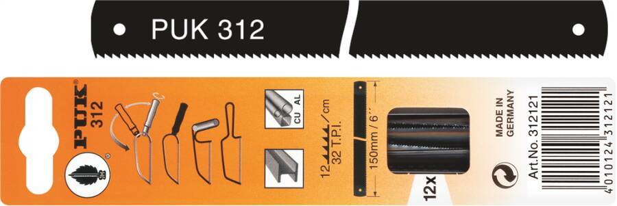 Metallsägeblatt 312 L.150mm ZpZ 32 1-s.12 St./Karte PUK