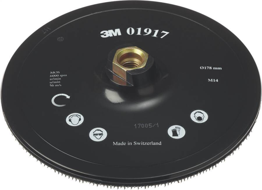 Klett-Vliesscheiben-Haftstützteller 3M mit Zentrierung 61682 Ø 178 mm Bohrungs-Ø 22 mm