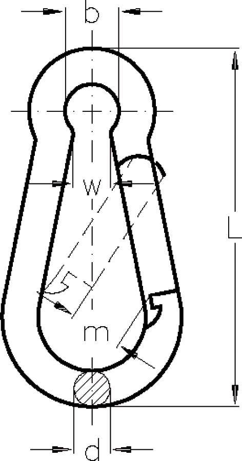 Feuerwehr-Karabiner rostfrei 941046602 Abmessung (l x d) 60 x 6 mm Öffnung (m) 9 mm obere Öse (b x w) 9 x 5 mm
