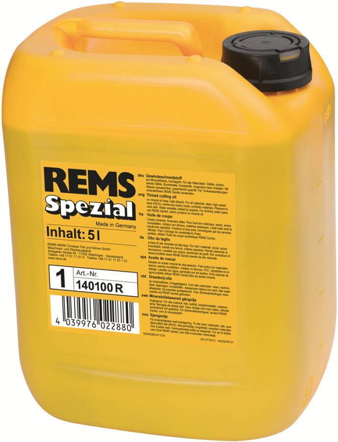 Spezial-Gewindeschneidstoff 140100 R Inhalt 5 l Gebindeart Kanister pH-Wert sauer