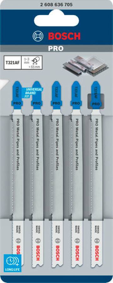 Stichsägeblätter Einnockenschaft, blau - für metallische Werkstoffe 2608636705 Typ T321AF Qualität Speed for Metal Eigen
