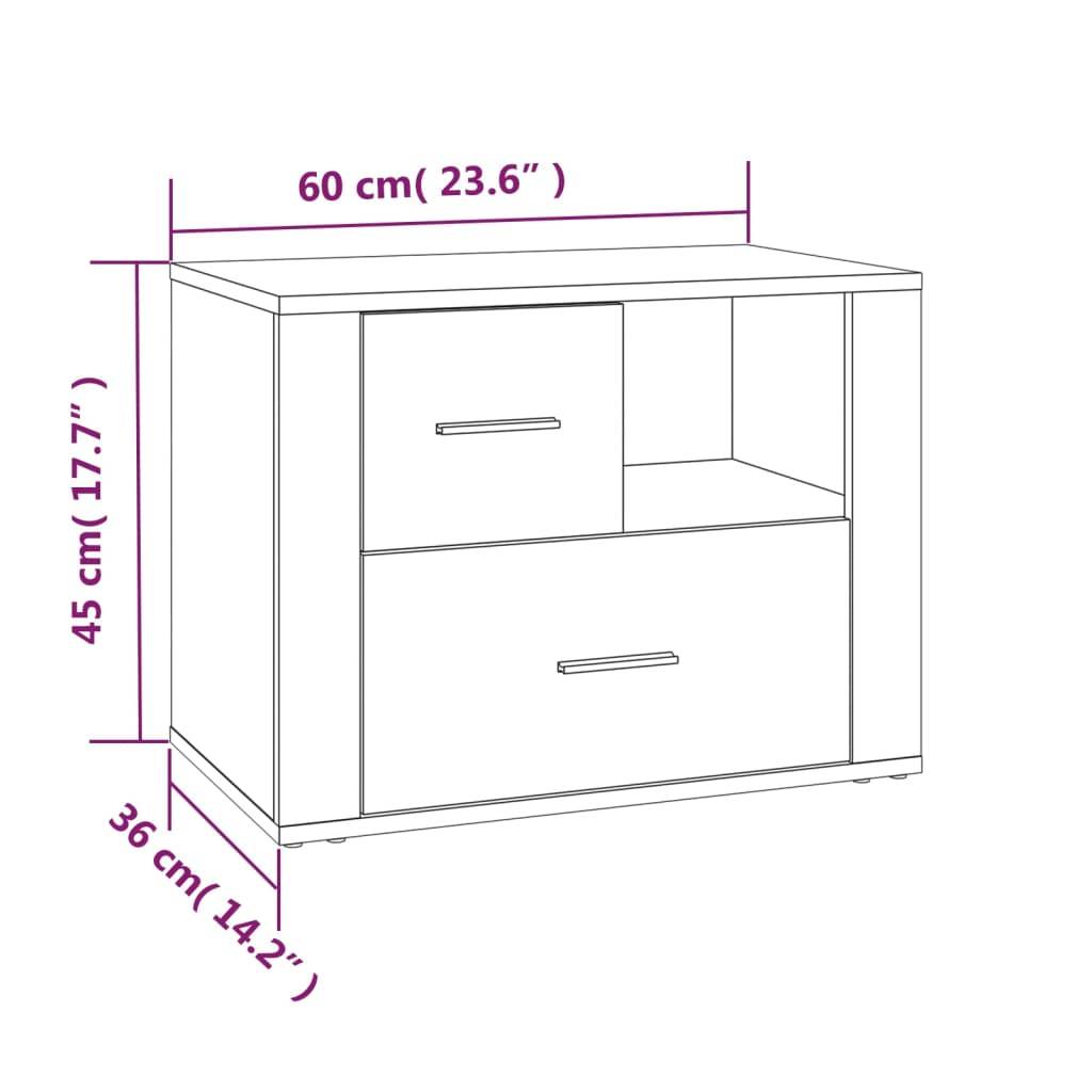 vidaXL Nachttisch Räuchereiche 60x36x45 cm Holzwerkstoff