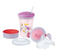 NUK Trinklernset mit drei Trinkaufsätzen lila/rosa Multimedia-Technik Trinkbecher