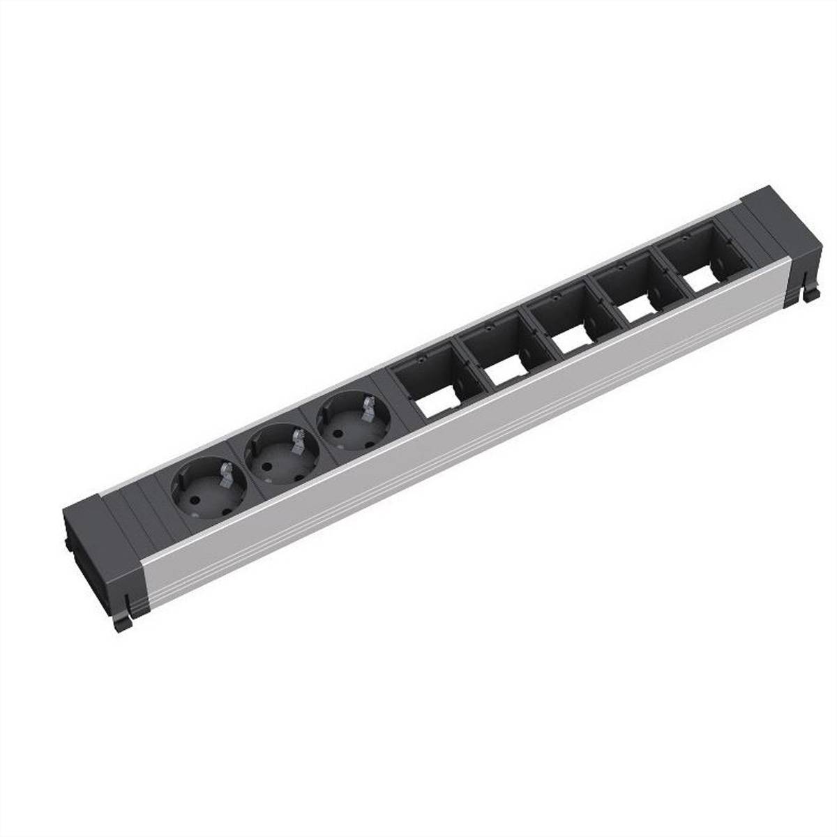 Bachmann 909.006 Steckdosenleiste Aluminium, Schwarz Schutzkontakt 1 St.