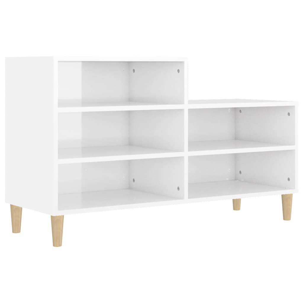 vidaXL Schuhregal Hochglanz-Weiß 102x36x60 cm Holzwerkstoff
