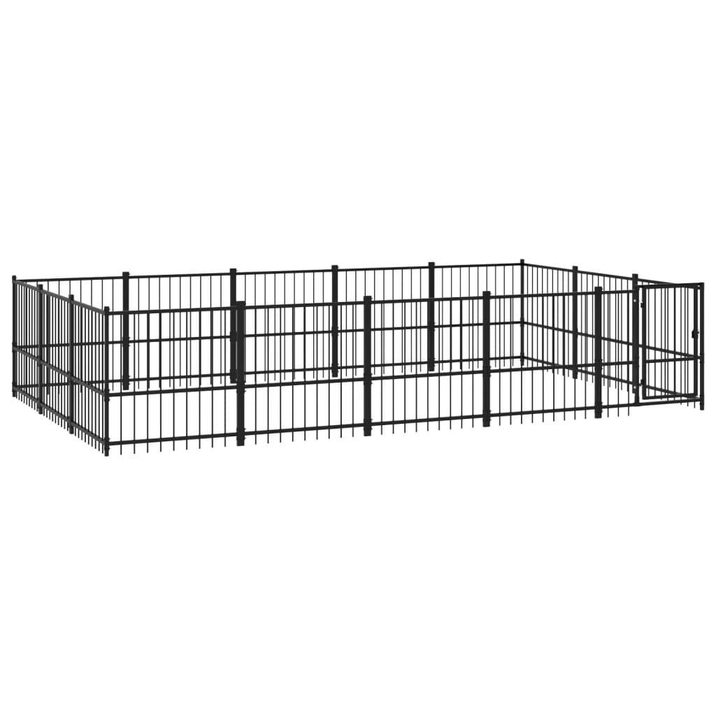 vidaXL Outdoor-Hundezwinger Stahl 14,11 m²