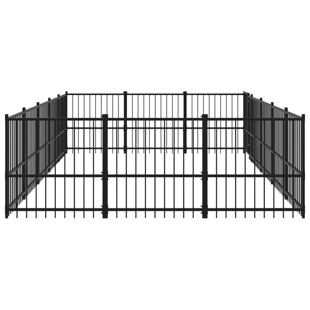 vidaXL Outdoor-Hundezwinger Stahl 14,11 m²