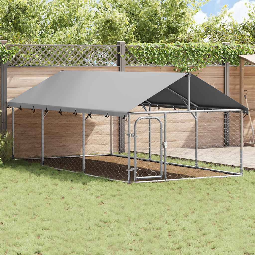vidaXL Outdoor-Hundezwinger mit Dach 400x200x150 cm
