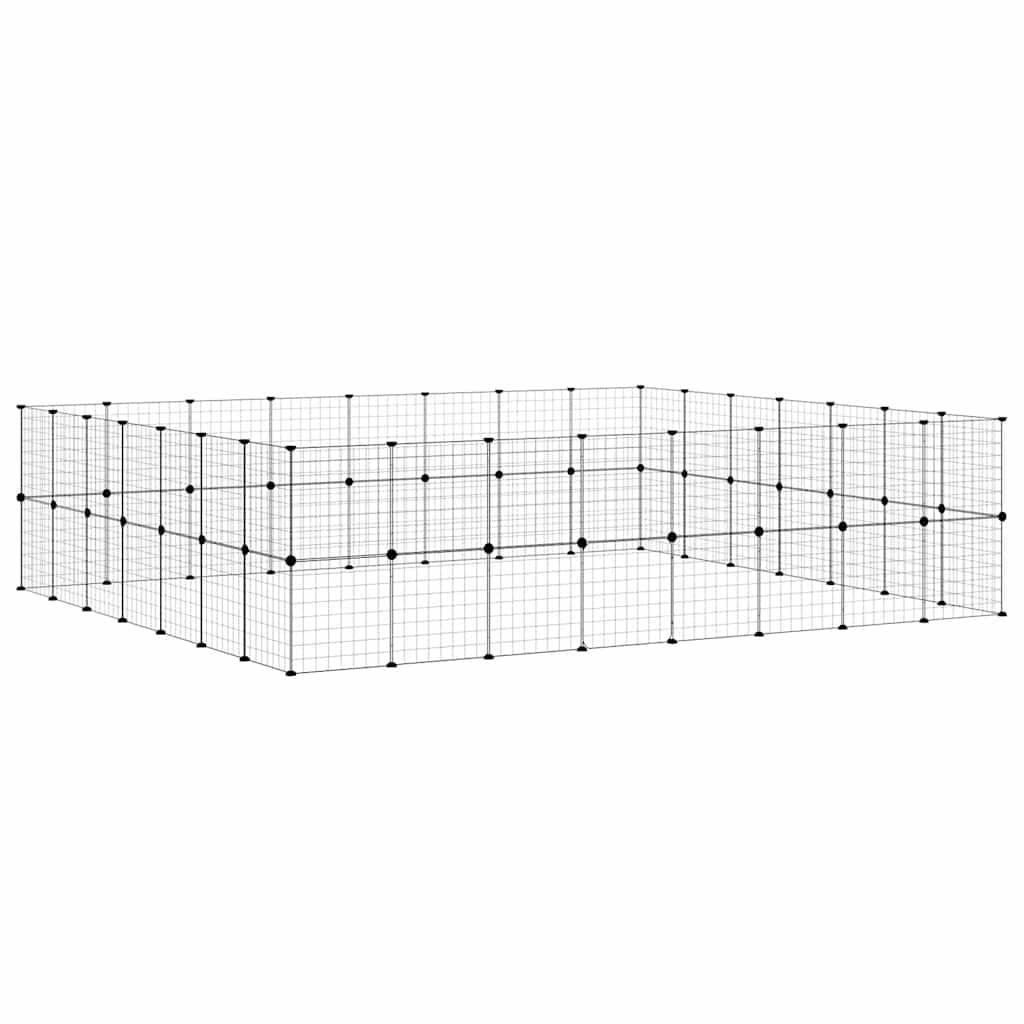 vidaXL 60-tlg. Haustierkäfig mit Tür Schwarz 35x35 cm Stahl