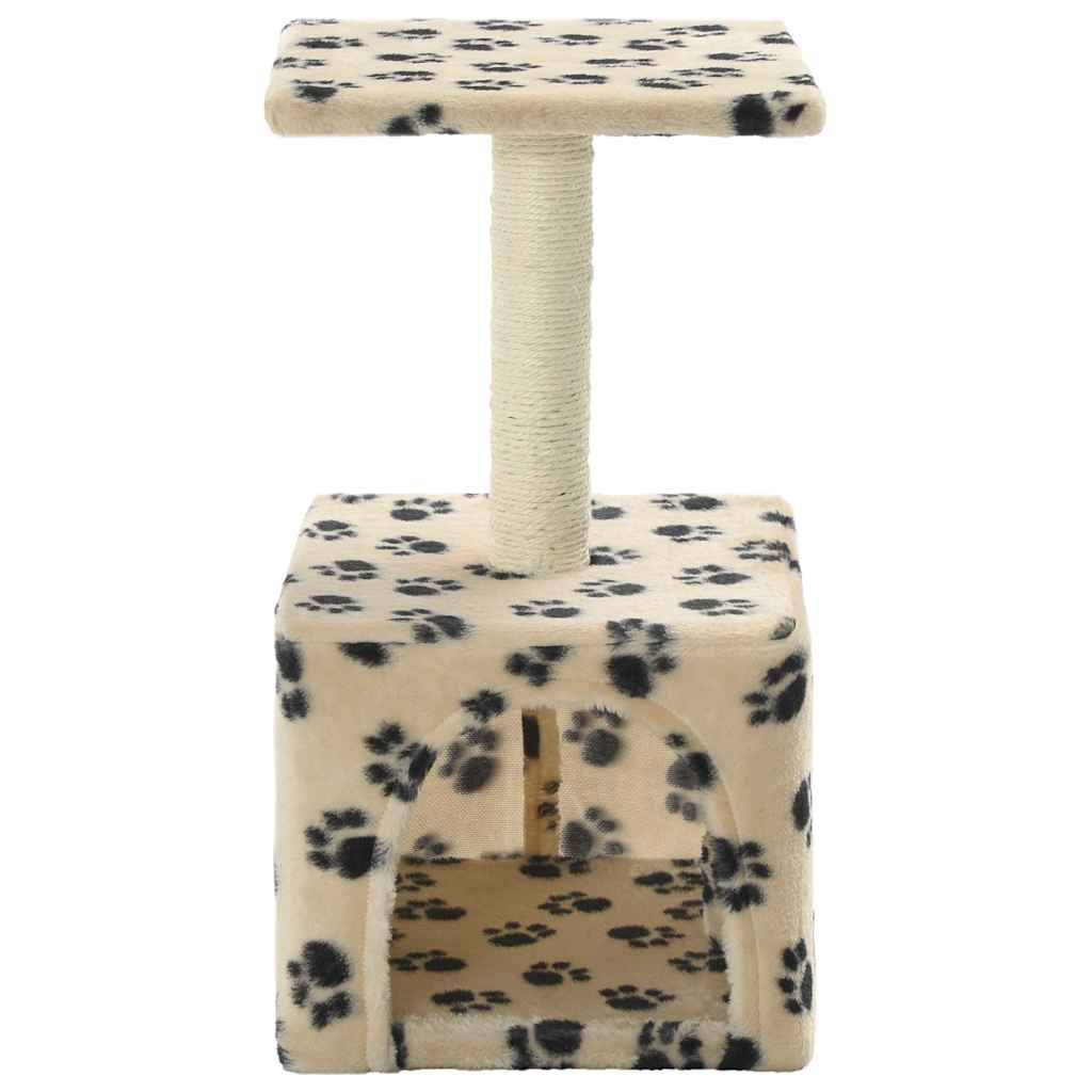vidaXL Katzen-Kratzbaum Sisal 55 cm Beige Pfoten-Aufdruck