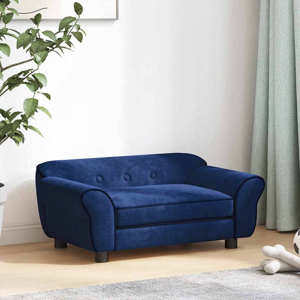 vidaXL Hundesofa Blau 72x45x30 cm Plüsch