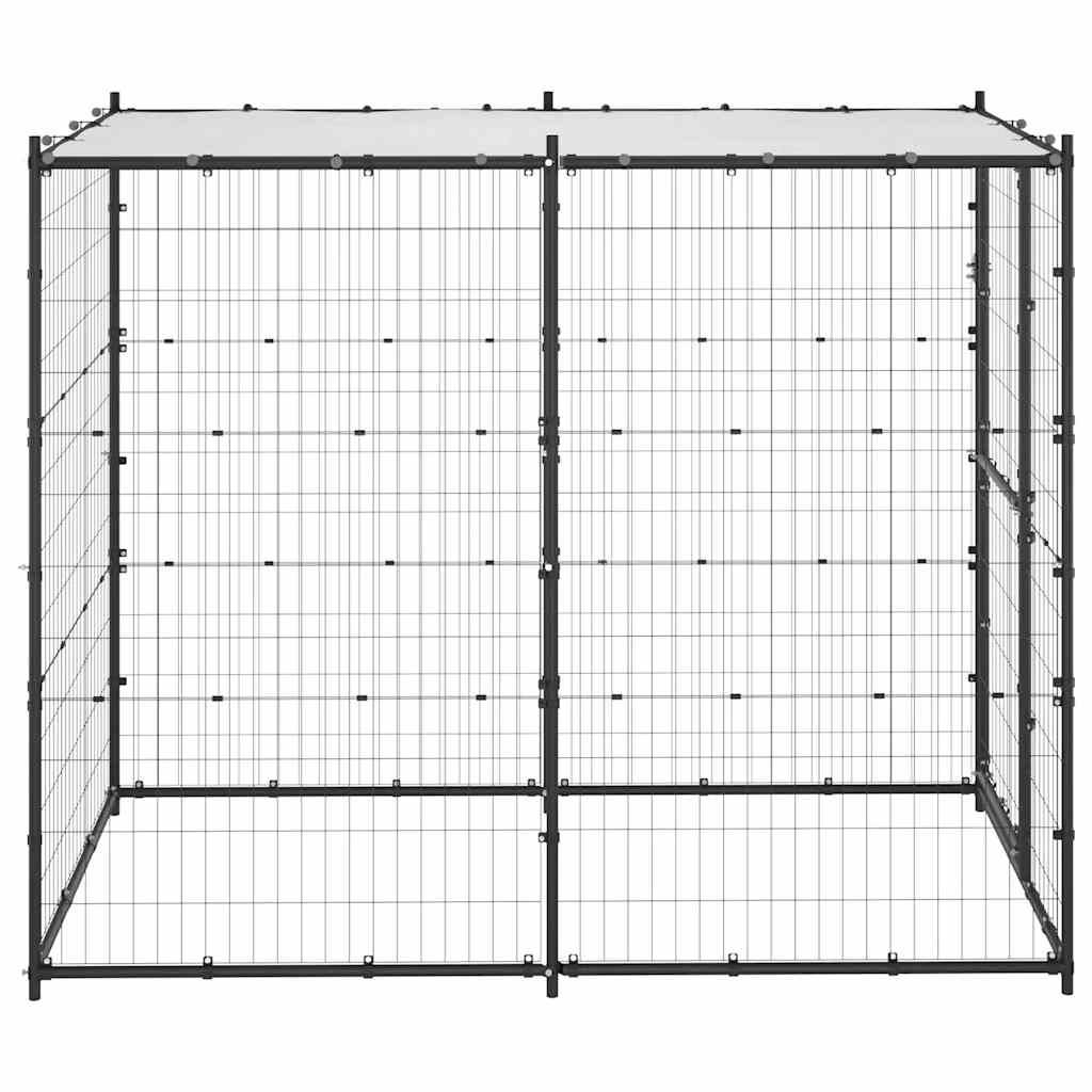 vidaXL Outdoor-Hundezwinger Stahl mit Überdachung 110x220x180 cm