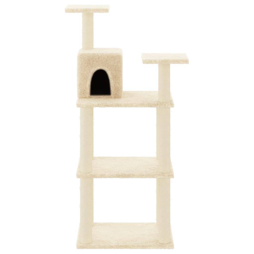 vidaXL Kratzbaum mit Sisal-Kratzsäulen Creme 118,5 cm