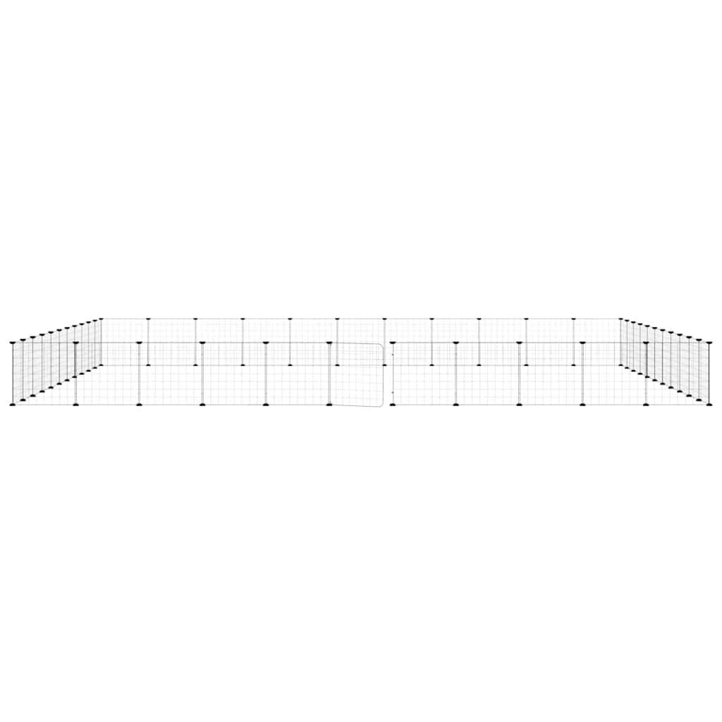 vidaXL 44-tlg. Haustierkäfig mit Tür Schwarz 35x35 cm Stahl