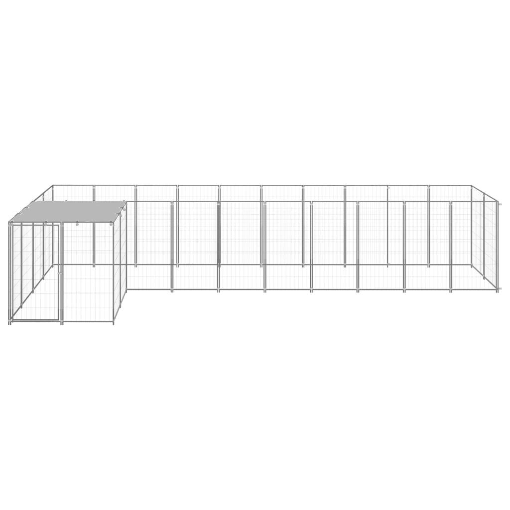 vidaXL Hundezwinger Silbern 7,26 m² Stahl