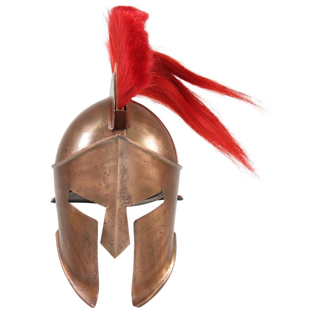 vidaXL Griechischer Krieger-Helm Antik Replik LARP Kupfern Stahl