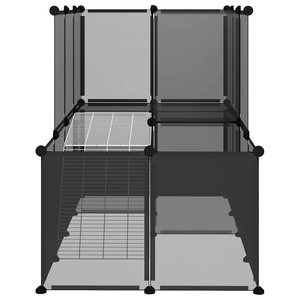 vidaXL Kleintierkäfig Schwarz 142x74x93 cm PP und Stahl