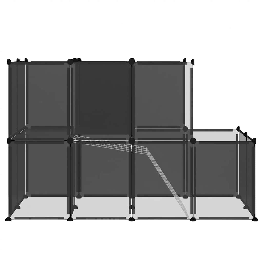 vidaXL Kleintierkäfig Schwarz 142x74x93 cm PP und Stahl