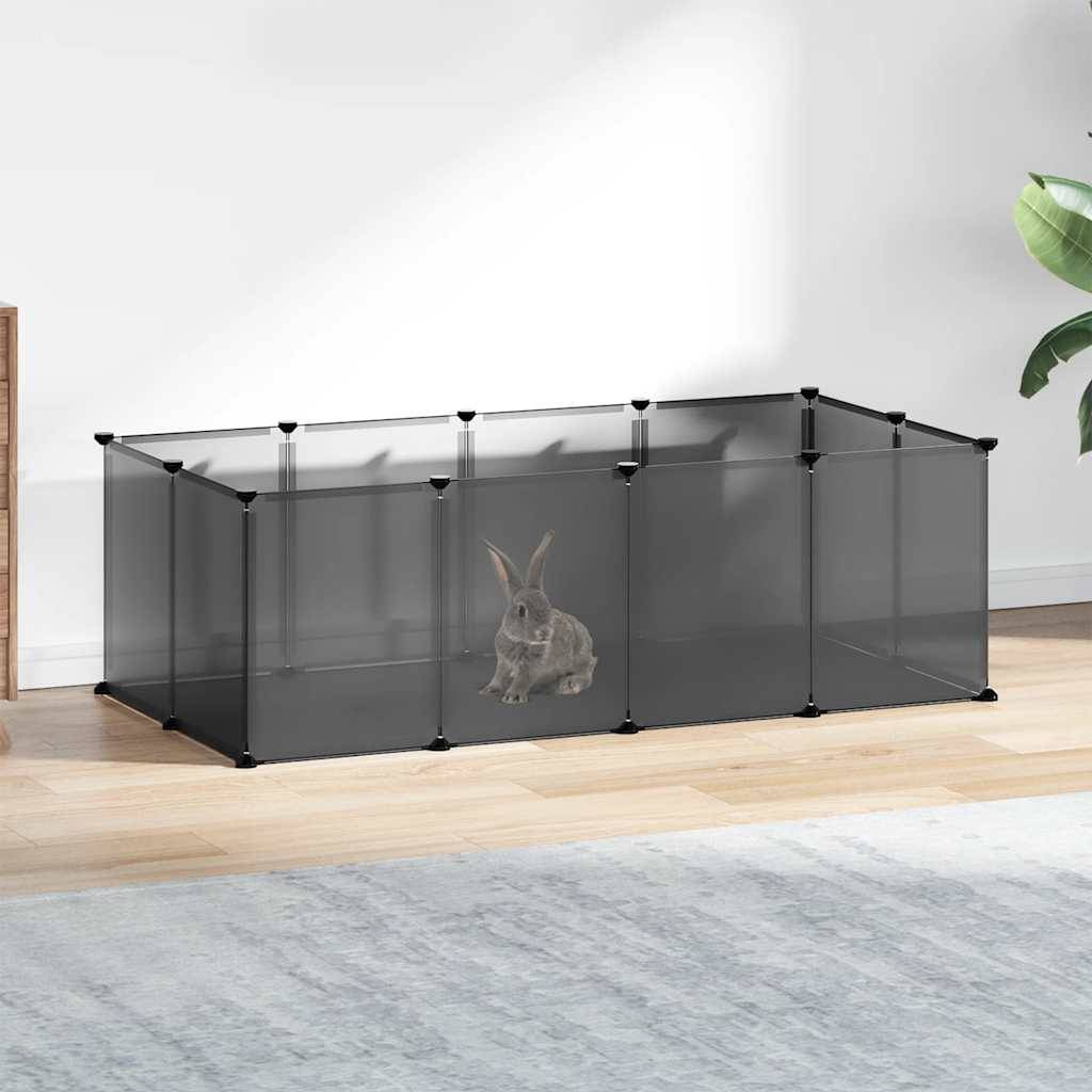 vidaXL Kleintierkäfig Schwarz 144x74x46,5 cm PP und Stahl