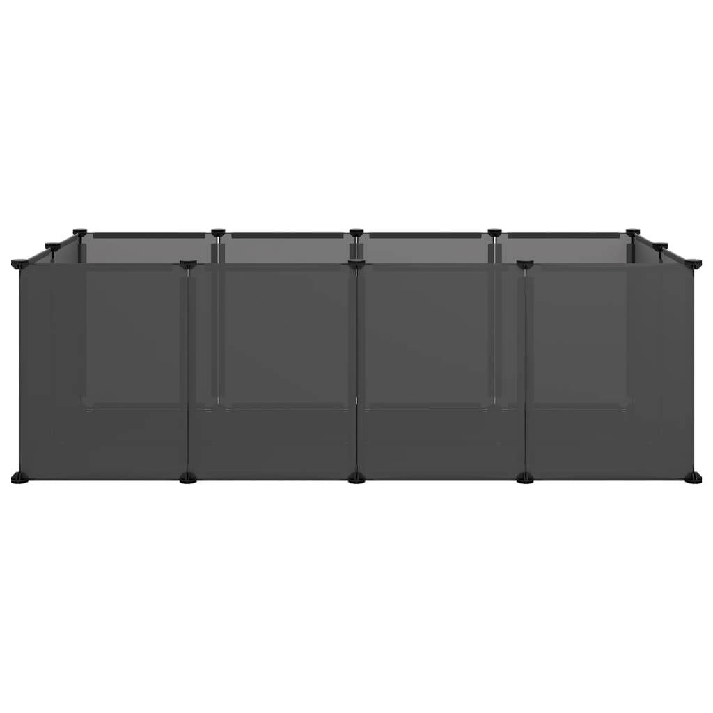 vidaXL Kleintierkäfig Schwarz 144x74x46,5 cm PP und Stahl