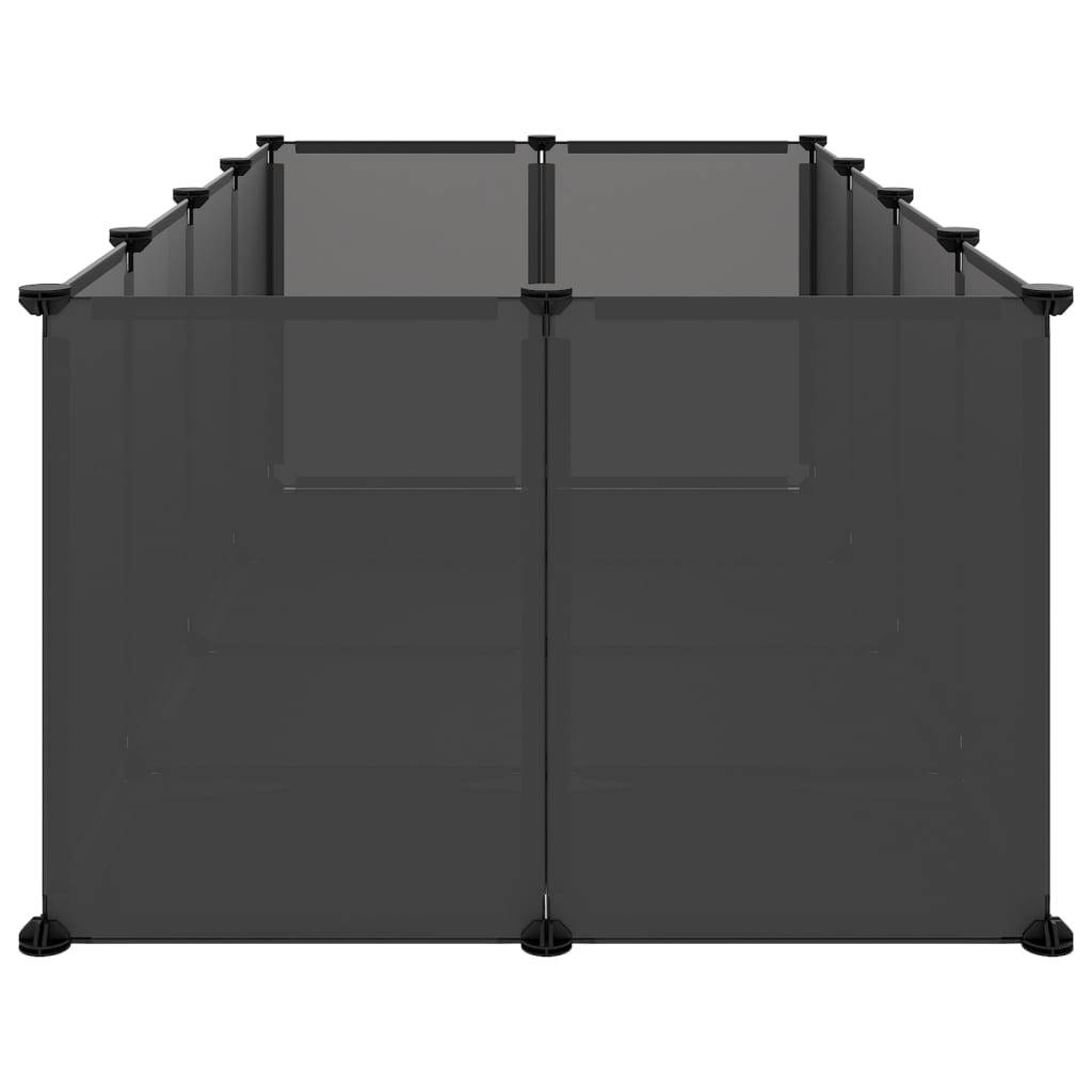 vidaXL Kleintierkäfig Schwarz 144x74x46,5 cm PP und Stahl