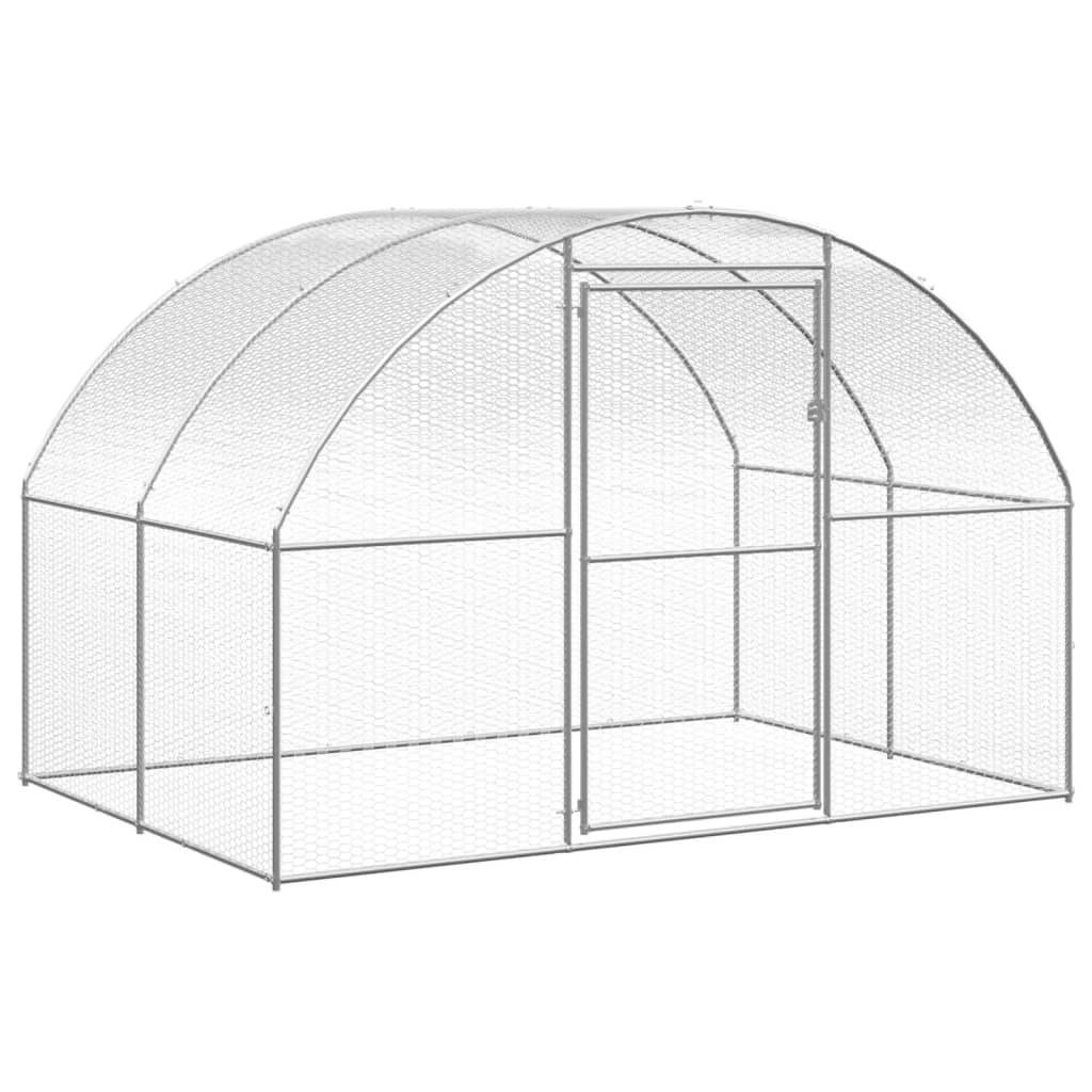 vidaXL Outdoor-Hühnerstall 3x8x2 m Verzinkter Stahl