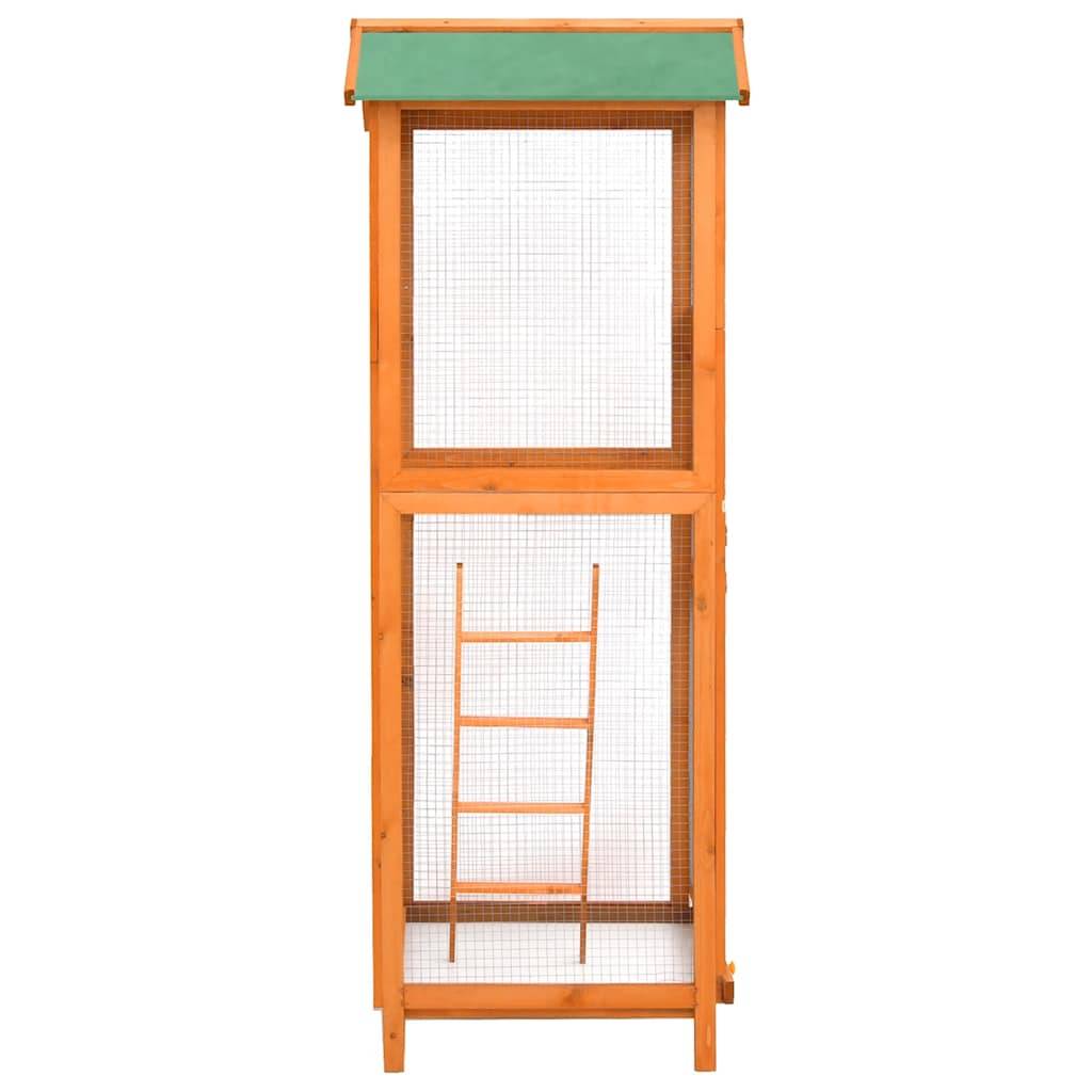 vidaXL Vogelkäfig 68x62x166 cm Massivholz Fichte