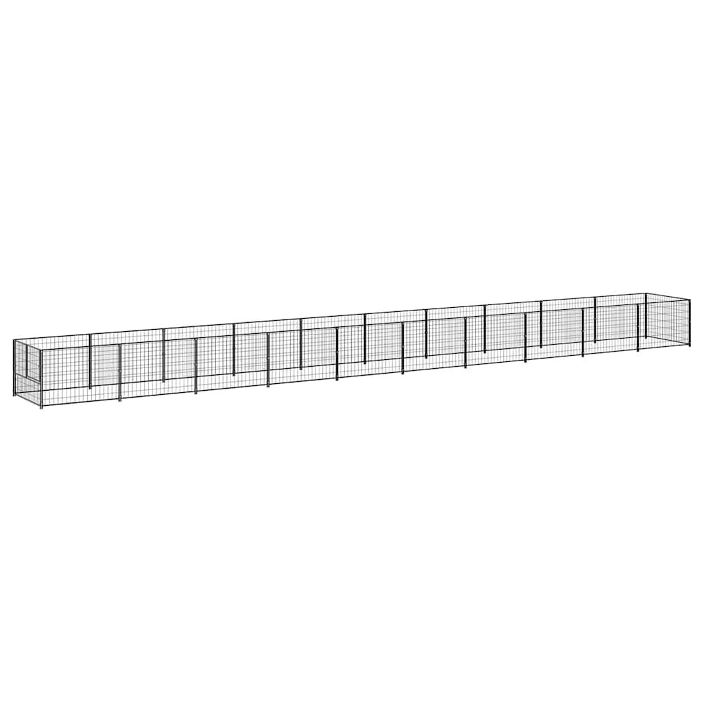 vidaXL Hundezwinger Schwarz 10 m² Stahl