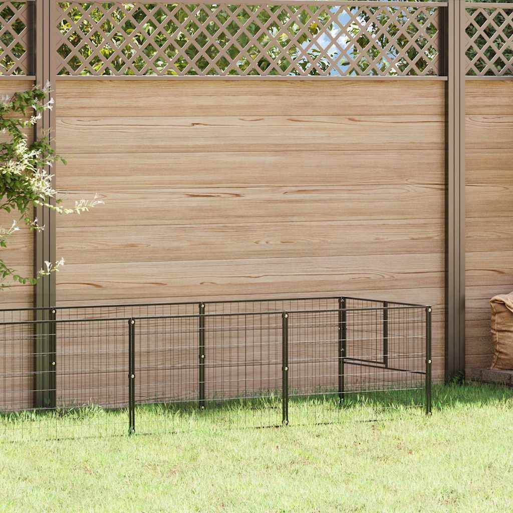 vidaXL Hundezwinger Schwarz 10 m² Stahl