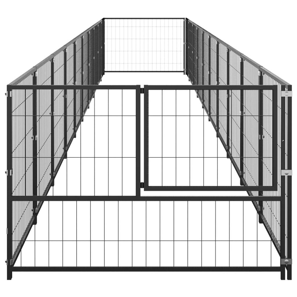 vidaXL Hundezwinger Schwarz 10 m² Stahl