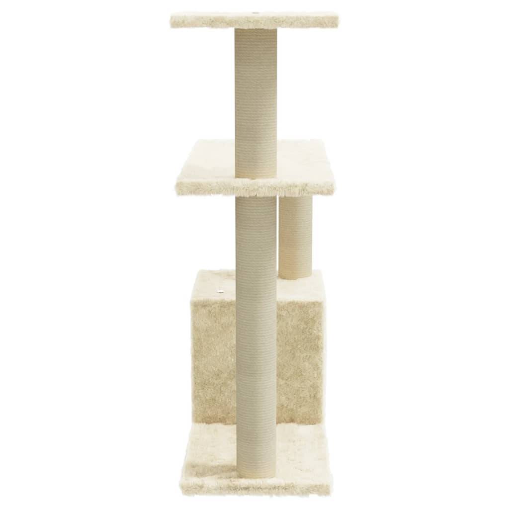 vidaXL Kratzbaum mit Sisal-Kratzsäulen Creme 70 cm